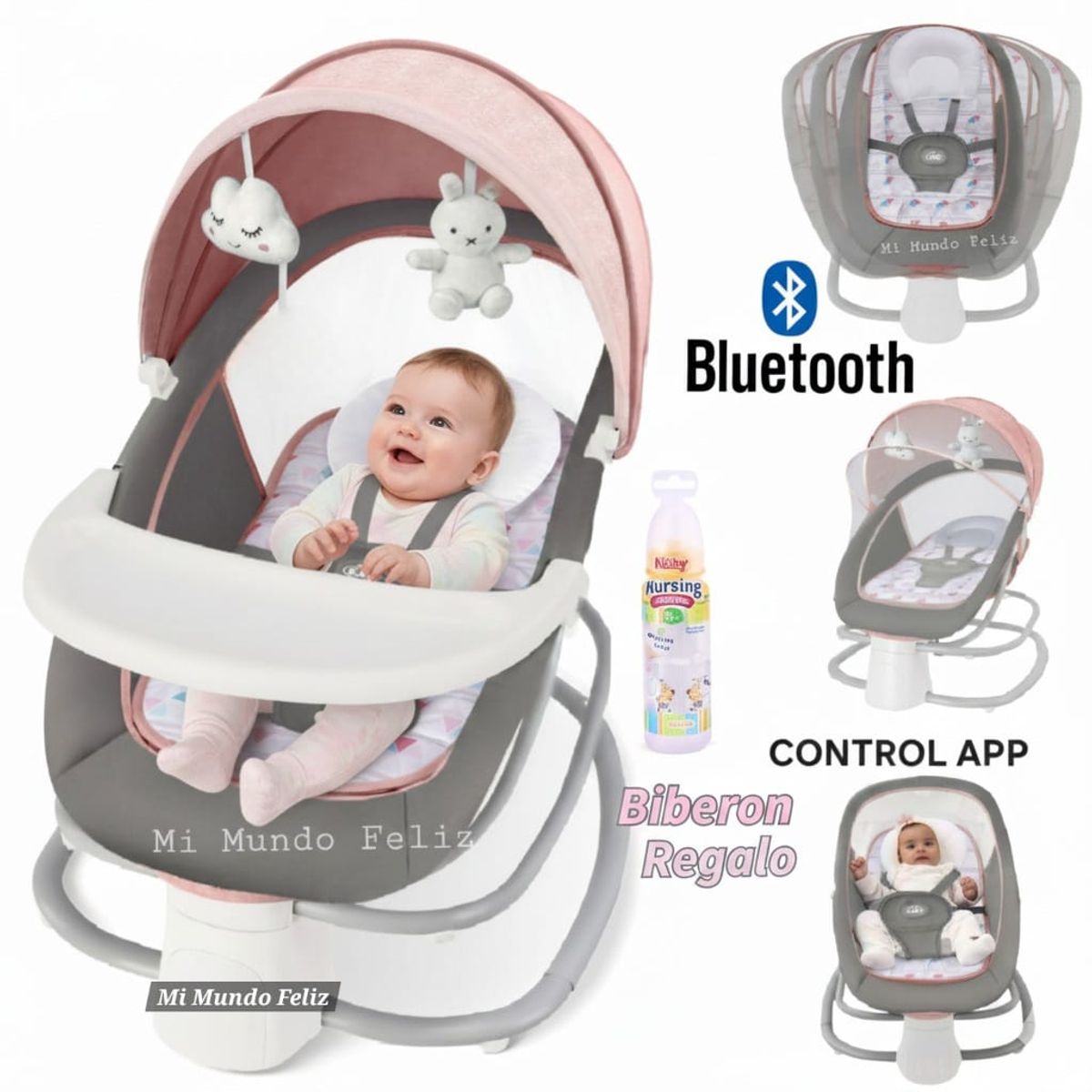 BEBE - Mecedora para Bebe Automatica Musical  Swing Infantil Rosada
