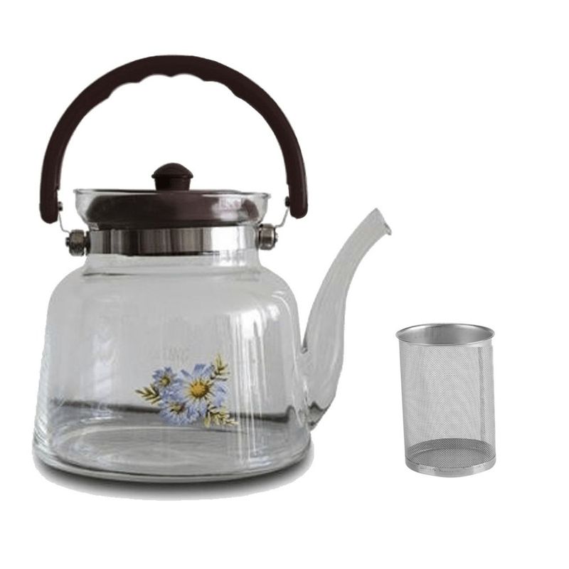 GENERICO - Tetera De Vidrio Pyrex Resiste 2.6 ML + Filtro