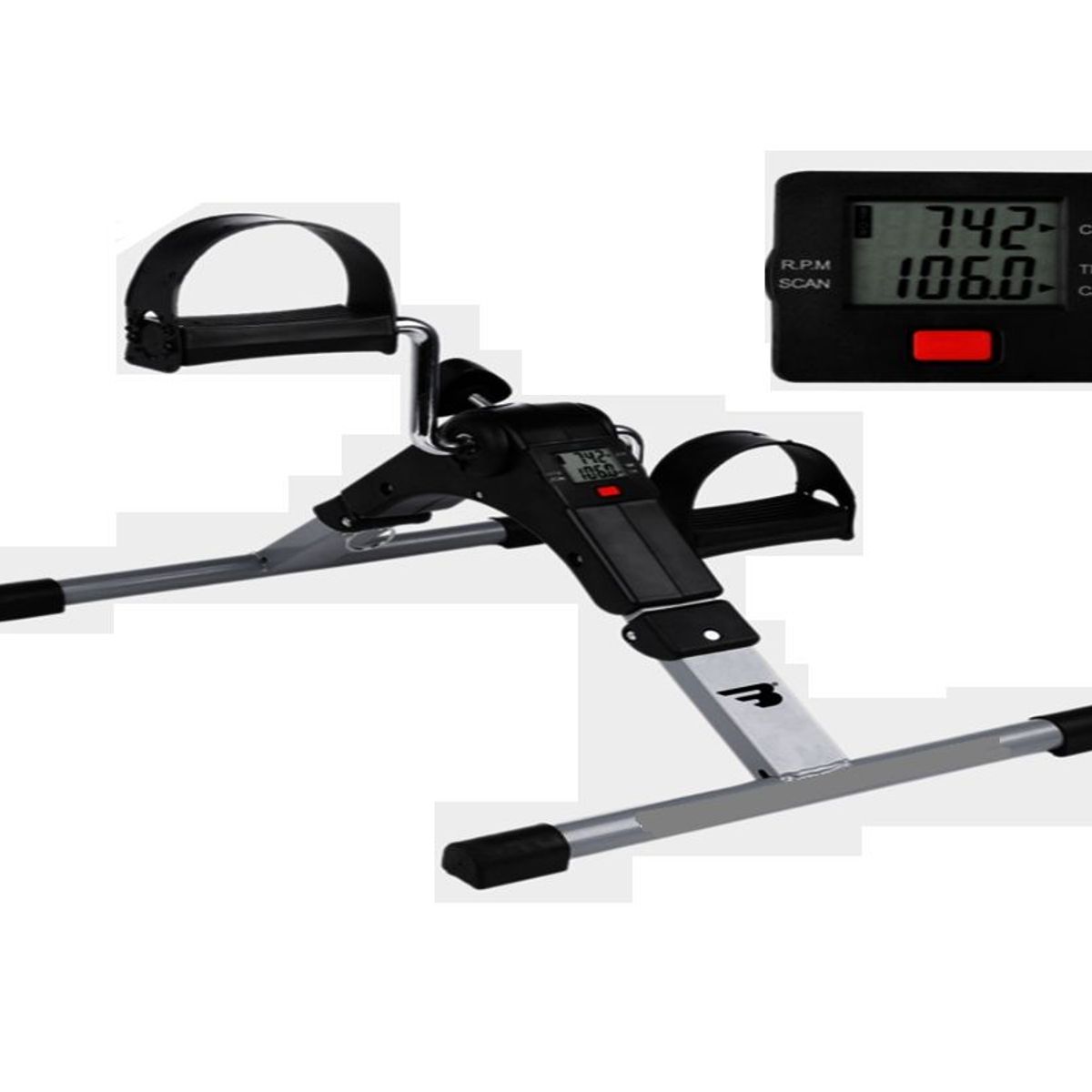 RISUTIMPORT - Ejercitador De Pedal Contador Digital Plegable Terapia