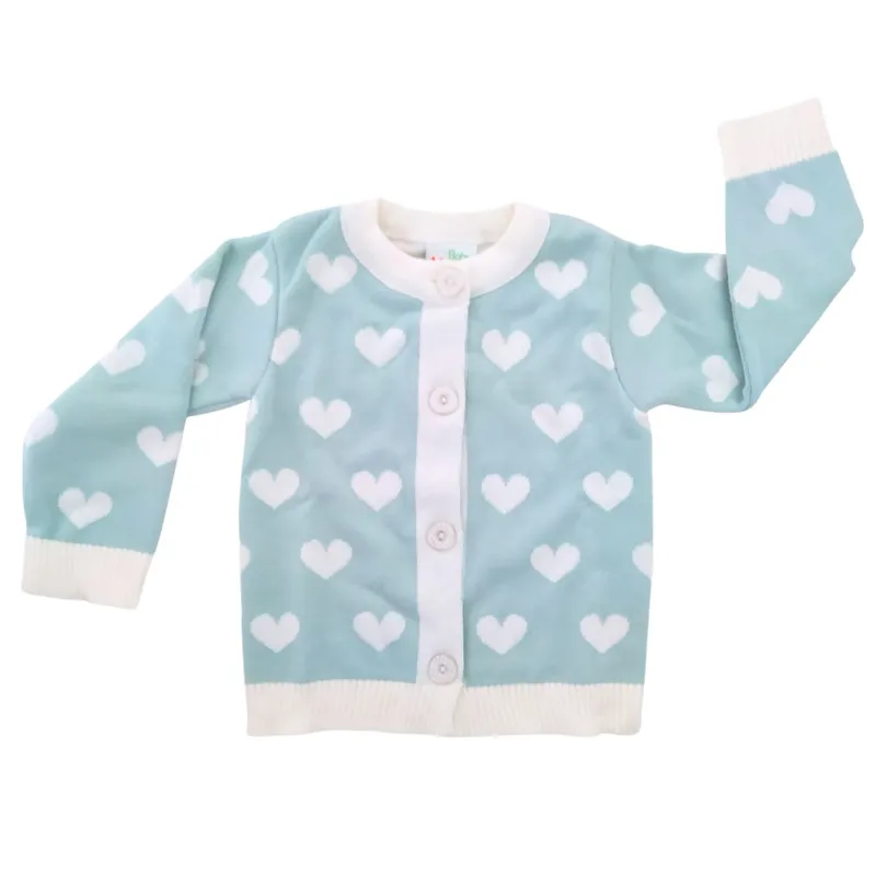 GENERICO - Chompa Bebé - Hilo - Corazones - Verde