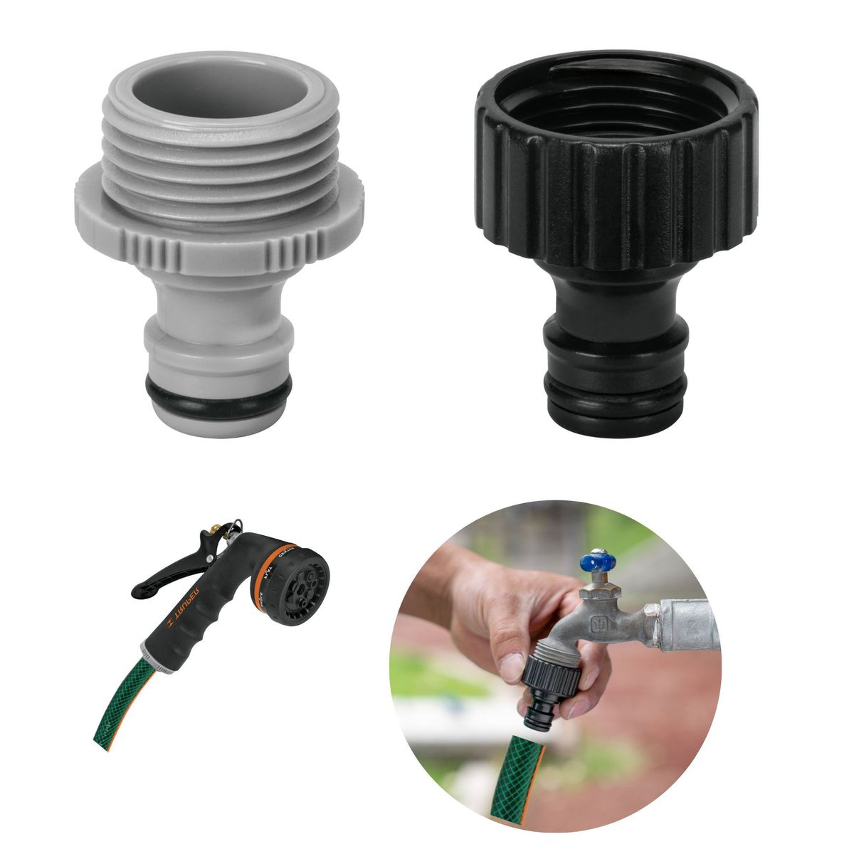 TRUPER - Conector click macho y hembra de 19 mm, truper