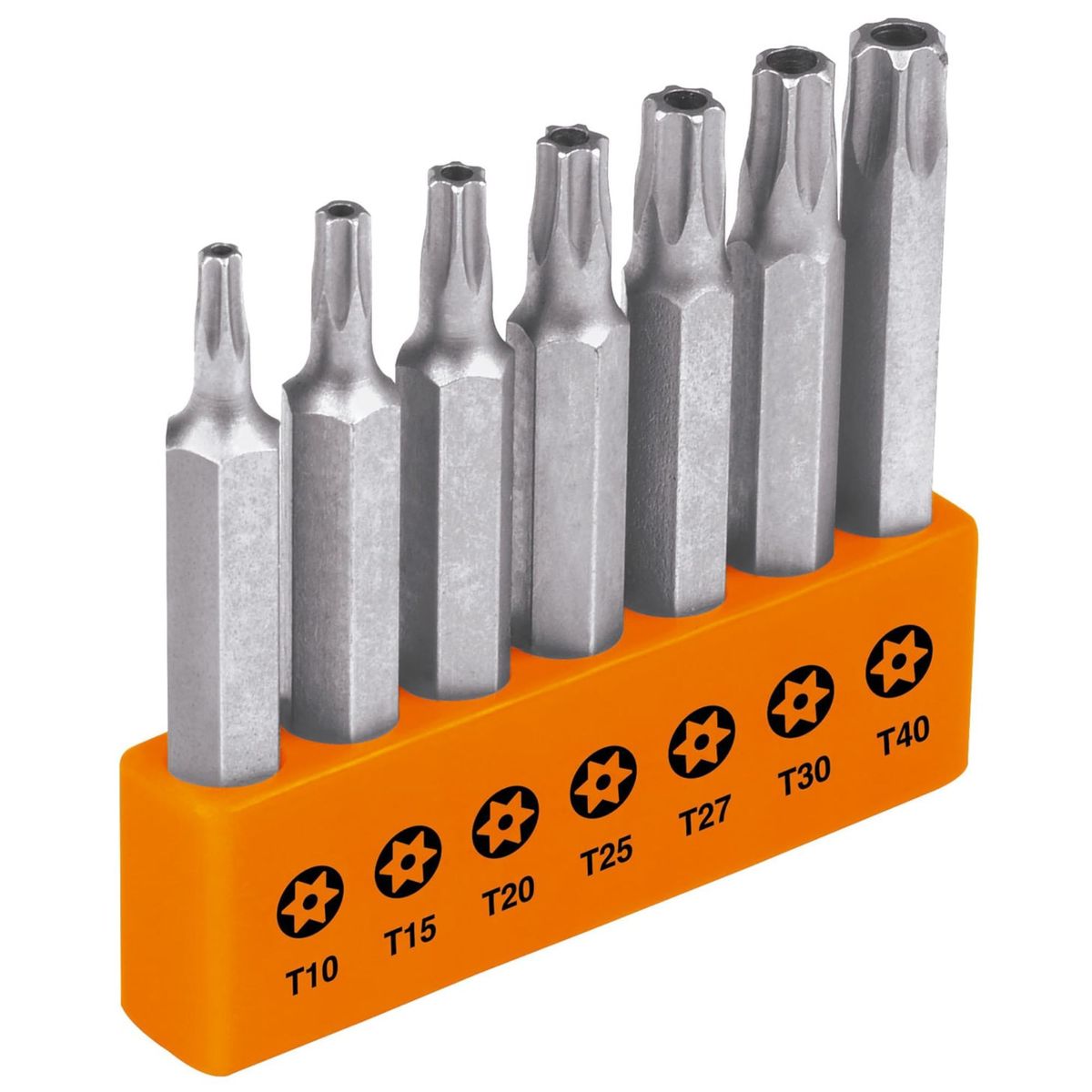 TRUPER - Juego de 7 puntas torx combinadas c/seguro largo 2", Truper