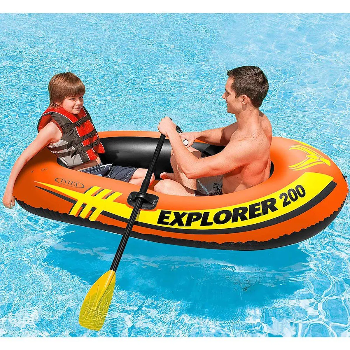 INTEX - Intex - Bote inflable modelo Explorer Capacidad 95 kg con inflador y remos