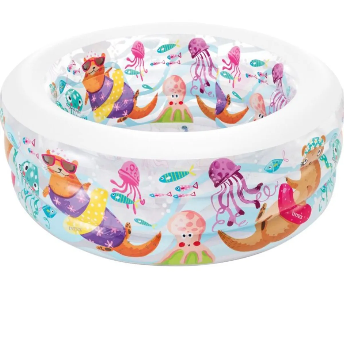 INTEX - Intex - Piscina Inflable modelo acuario Base acolchada