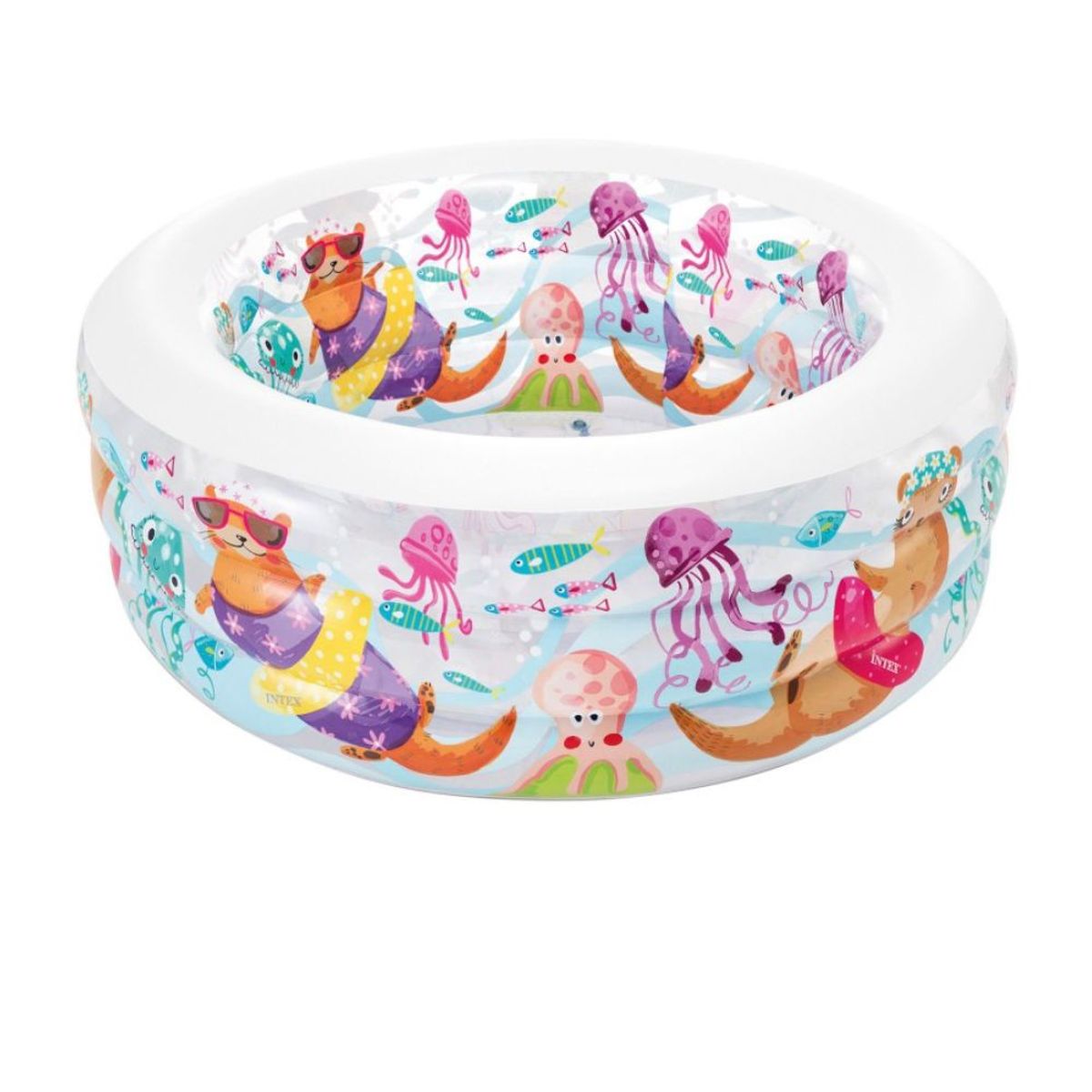 INTEX - Intex - Piscina Inflable modelo acuario Base acolchada