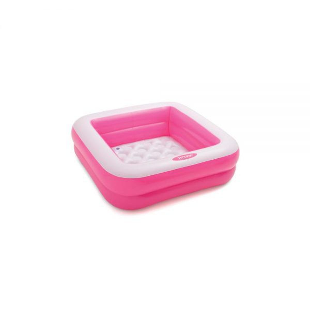 INTEX - Piscina cuadrada inflable con base acolchada Rosado