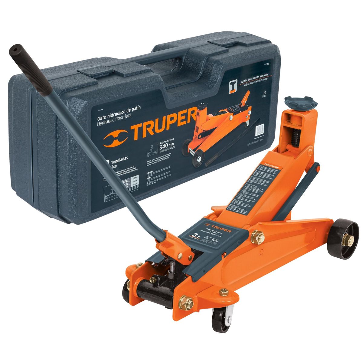 TRUPER - Gata tipo lagarto gata caimán 3 toneladas con maletín Truper