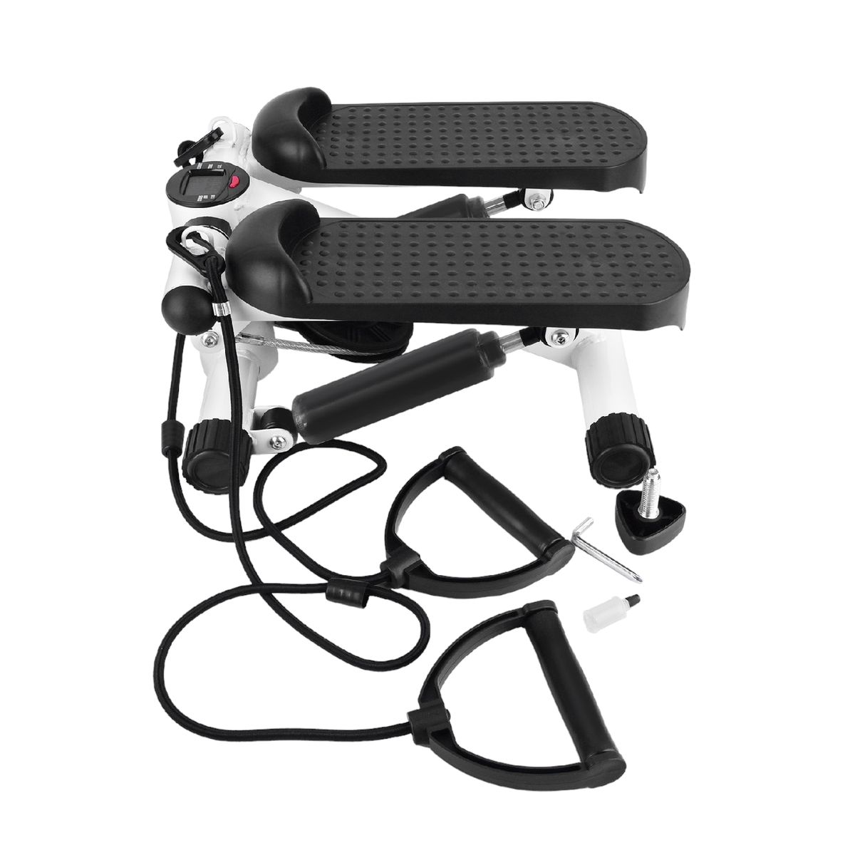 WINNER - Stepper Escaladora Elíptica Portátil Digital Blanco Ligas