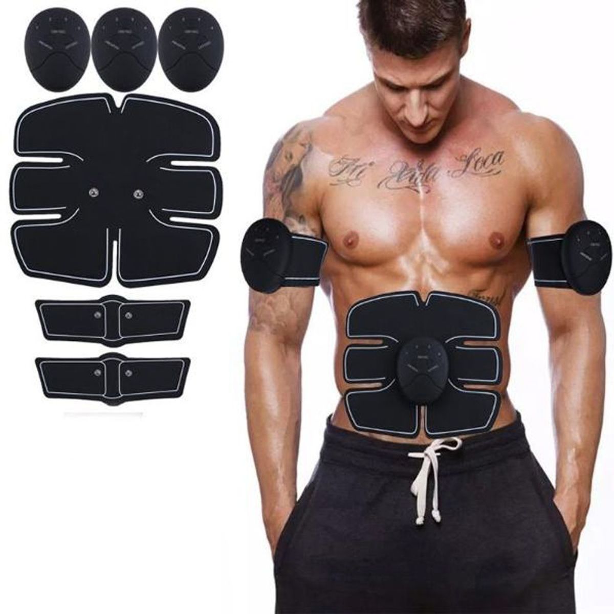 GENERICO - Smart Fitnes Inalambrico Electroestimulador Ems 3 Parches 3 Ems