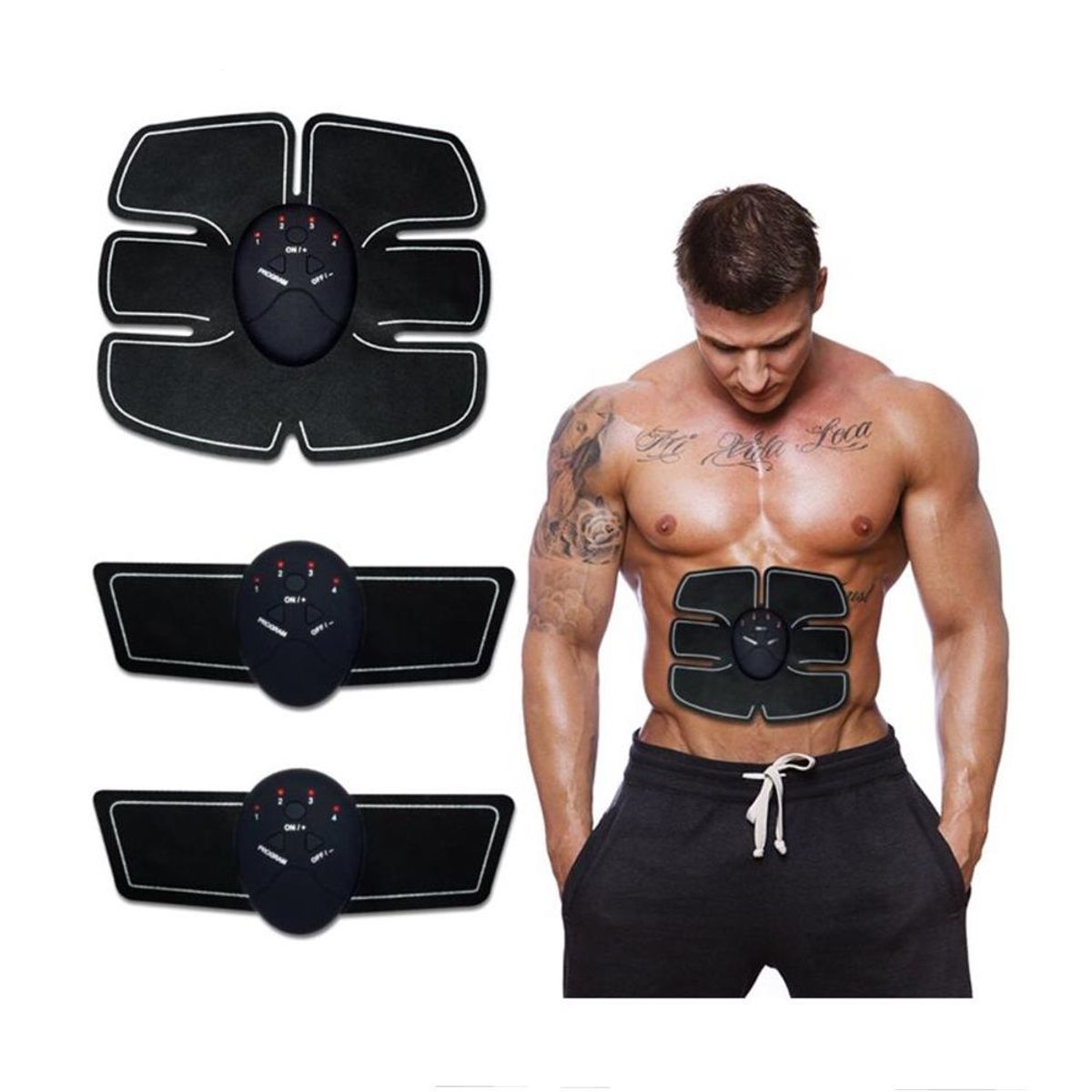 GENERICO - Smart Fitnes Inalambrico Electroestimulador Ems 3 Parches 3 Ems