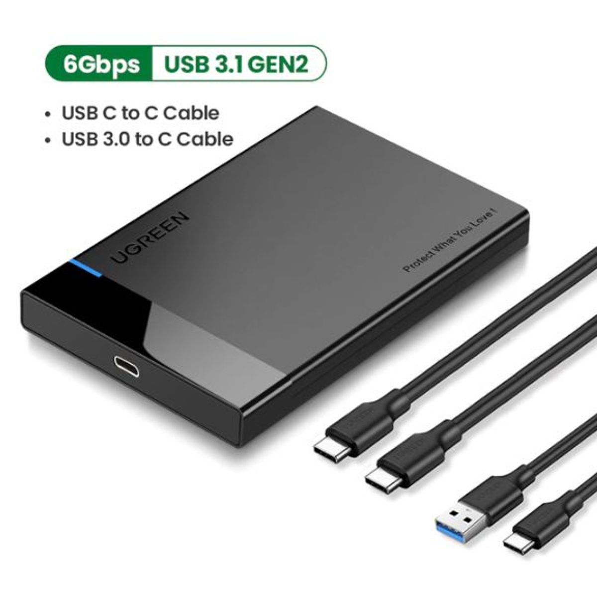 UGREEN - Case para SSD o HDD 2.5' a USB 3.0 y USB tipo C UGREEN - Carcasa/Caja