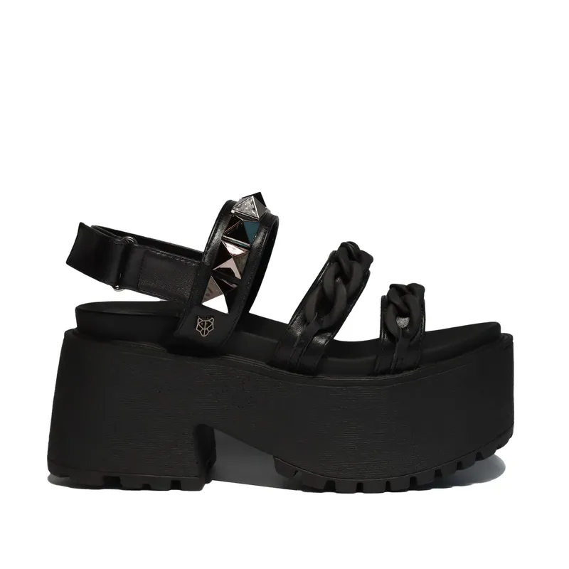 GOTTA - Sandalia Plataforma Negra Mujer 15675 Gotta