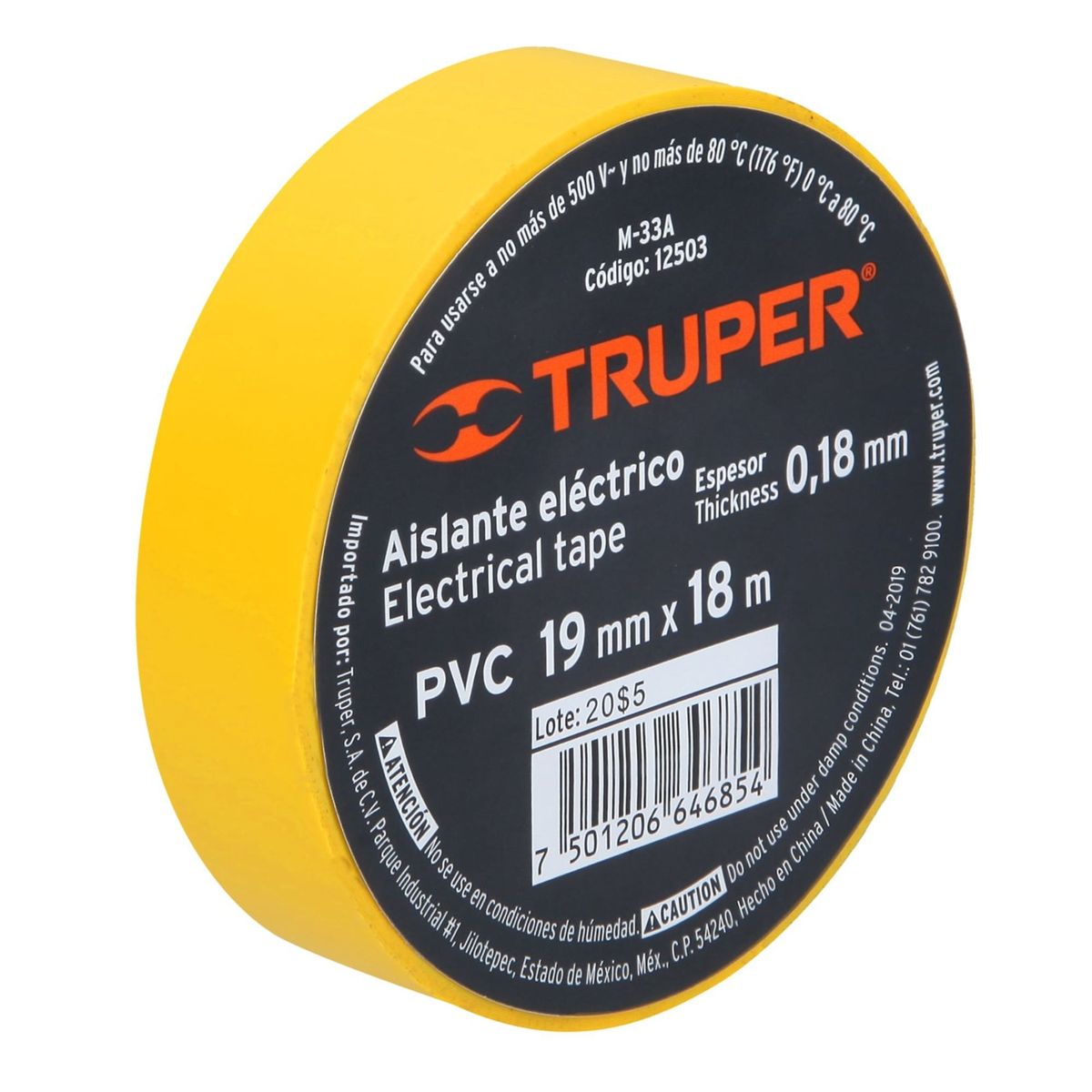 TRUPER - Cinta Aislante amarillo 19mm x 18m Truper Expert