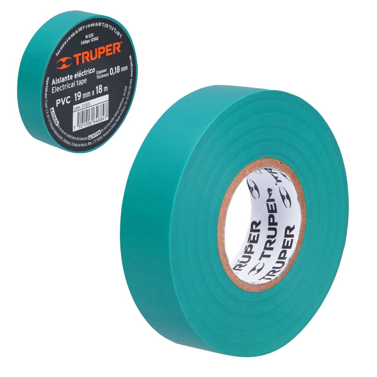TRUPER - Cinta Aislante verde 19mm x 18m Truper Expert
