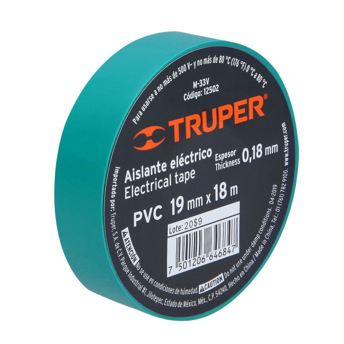TRUPER - Cinta Aislante verde 19mm x 18m Truper Expert