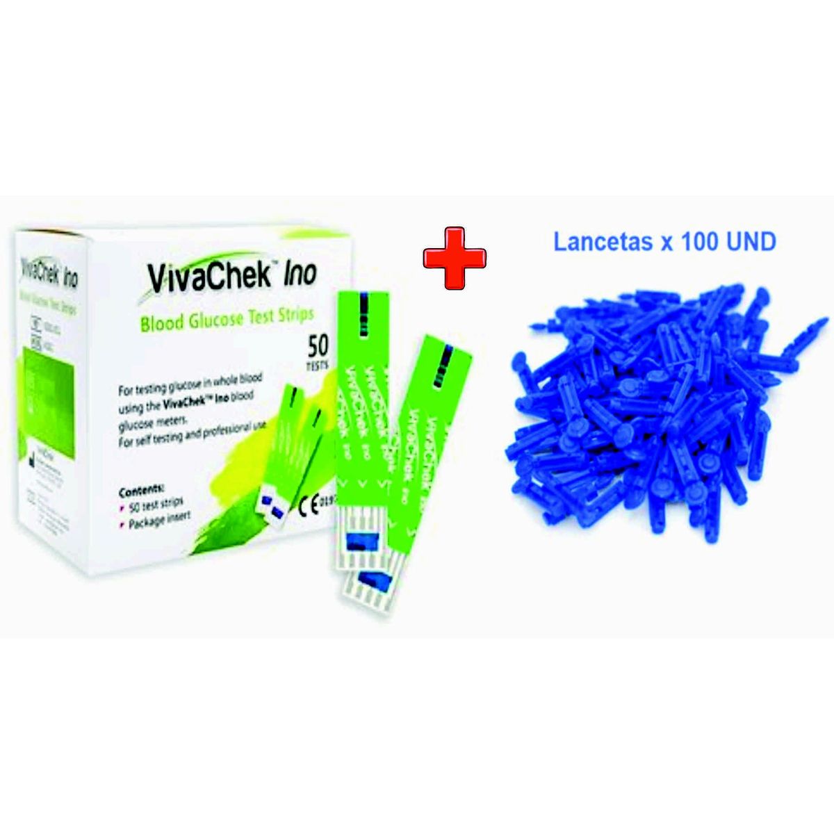 GENERICO - TIRAS REACTIVAS VIVACHEK INO X 50 UNIDADES MAS 100 LANCETAS