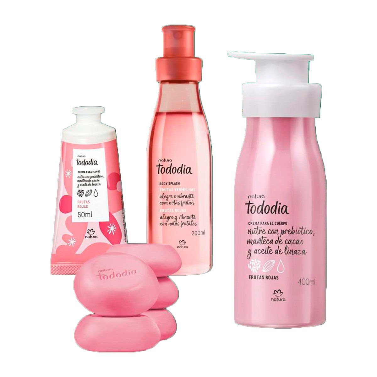 NATURA - Ritual Tododia Frutas Rojas Crema Cuerpo+ Manos + Spray y Jabones