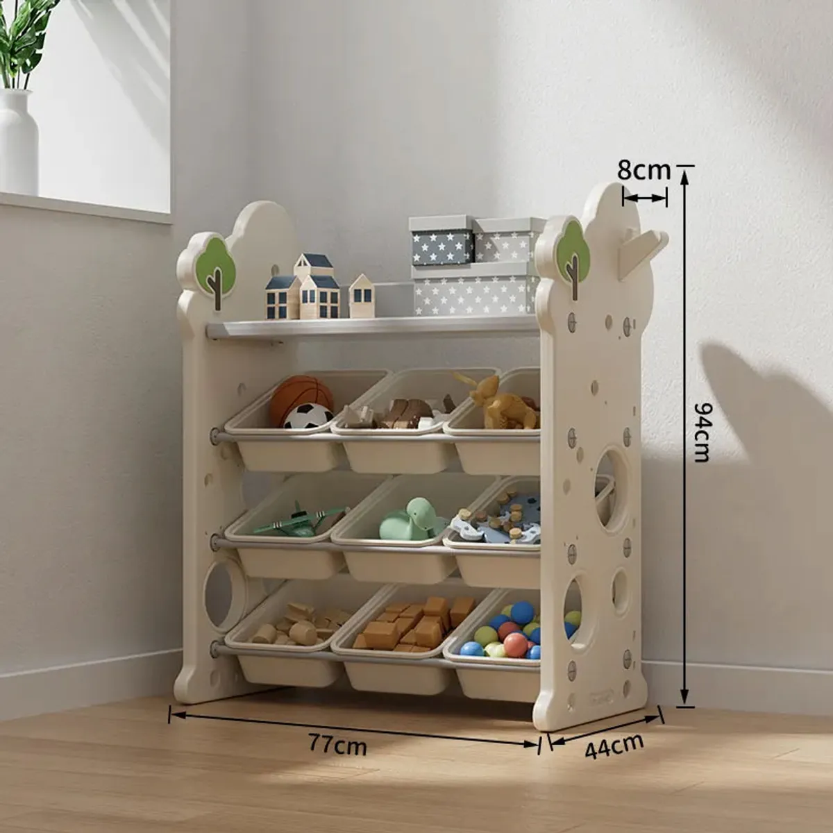 VOLTERETAS - Estante Organizador De Juguetes Para Niños Verde