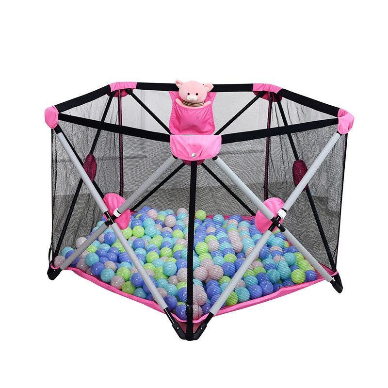 VOLTERETAS - Corral Plegable para Niño Rosado