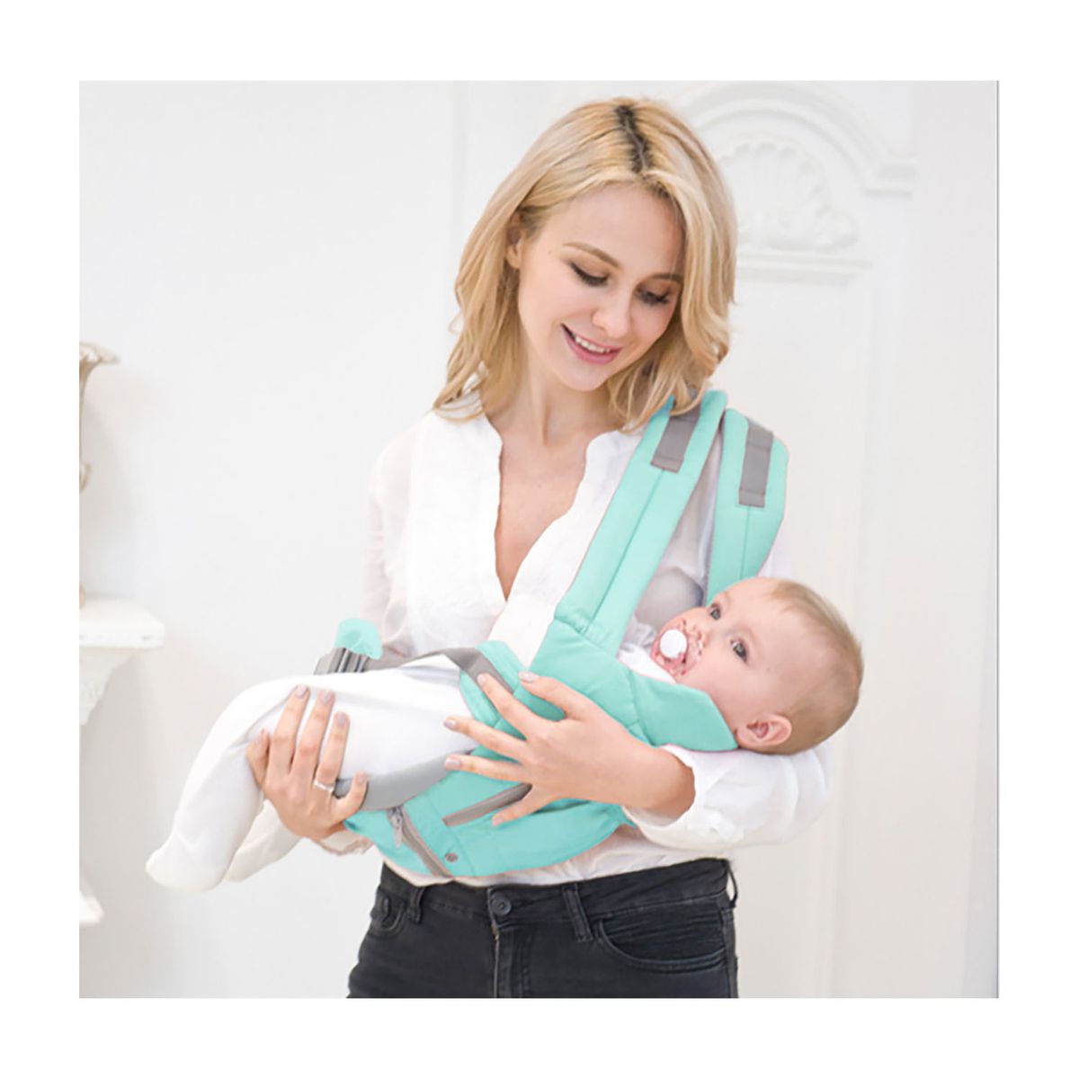 VOLTERETAS - Canguro Multifuncional Ergonomico Mochila Porta Bebe Azul