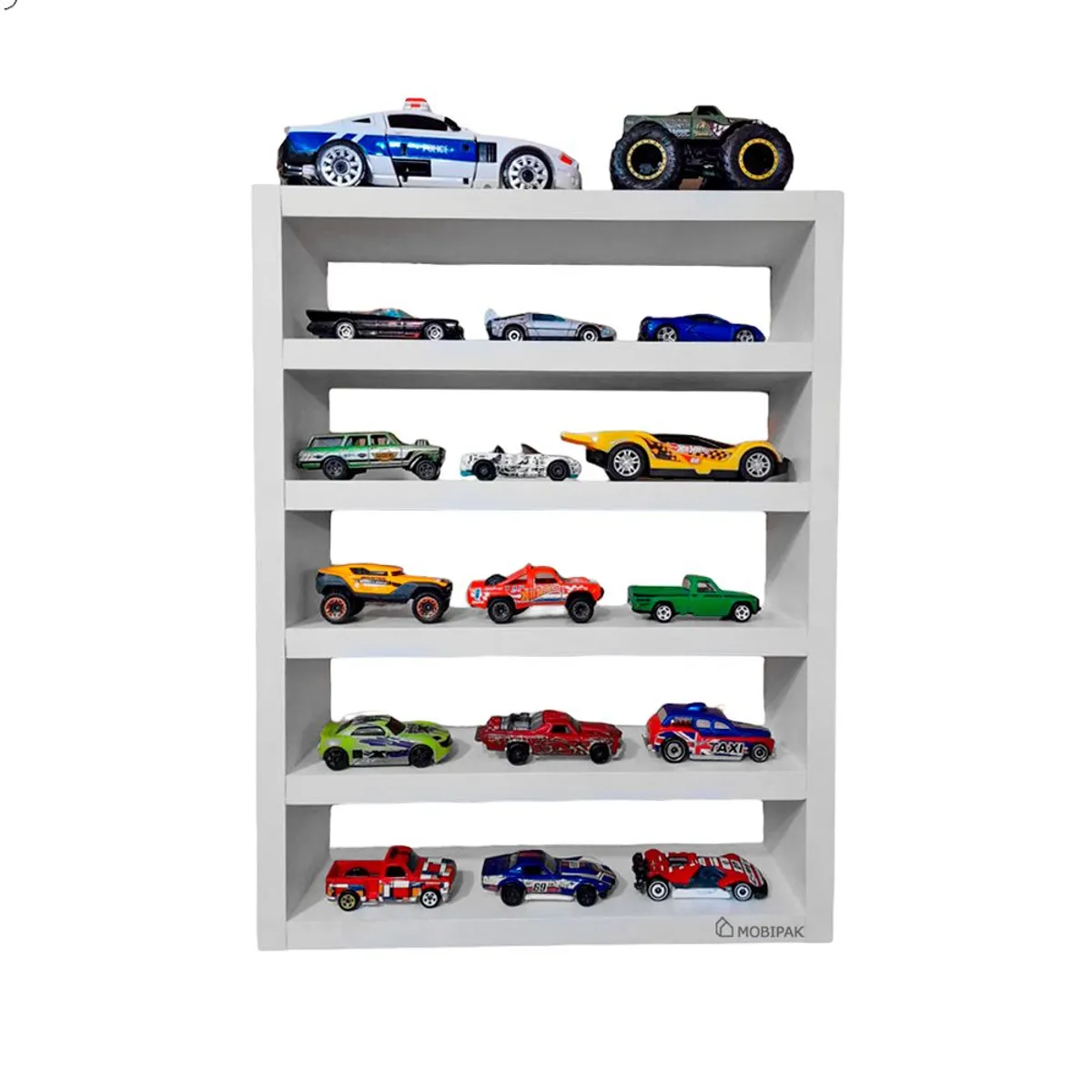 GENERICO - Repisa para colección de carritos y muñecos blanco 30 x 39 cm