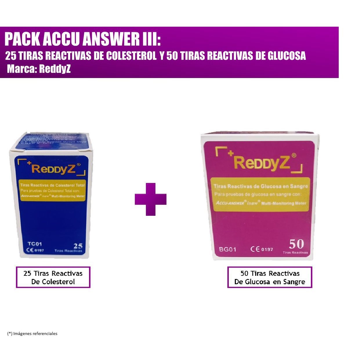 GENERICO - PACK ACCU ANSWER III: 25 TIRAS DE COLESTEROL Y 50 TIRAS DE GLUCOSA.