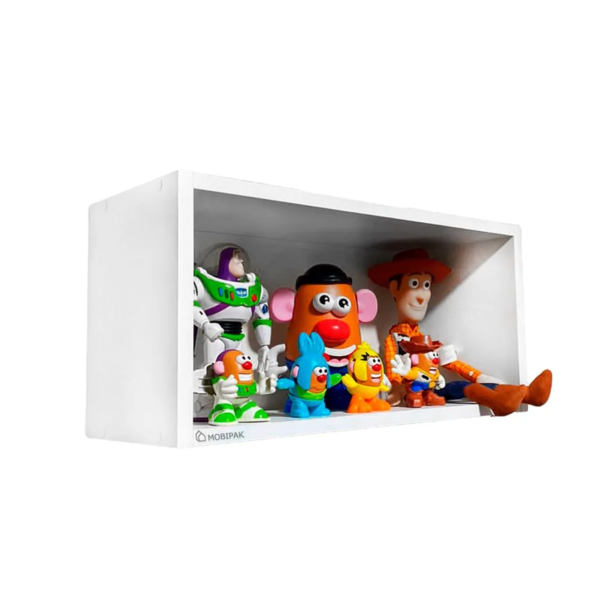 GENERICO - Repisa rectangular blanco para muñecos peluches 52 x 25 cm