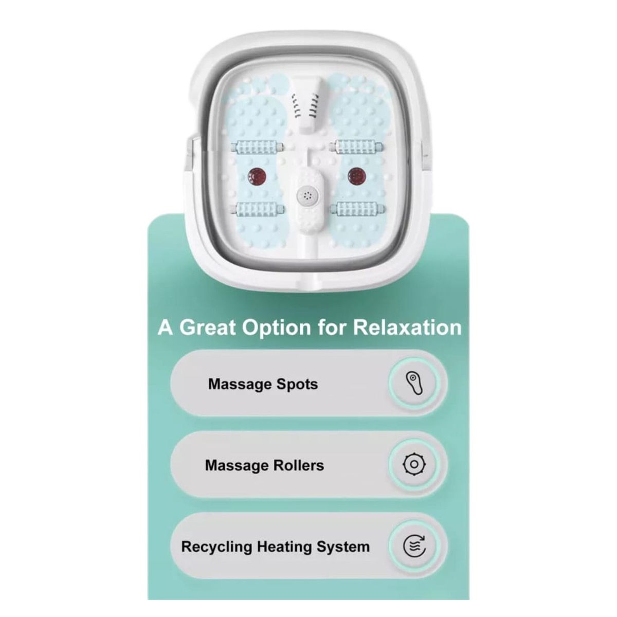 OEM - Tina Masajeadora de pies HIDROBURBUJAS + CALEFACCIÓN + INFRARROJO