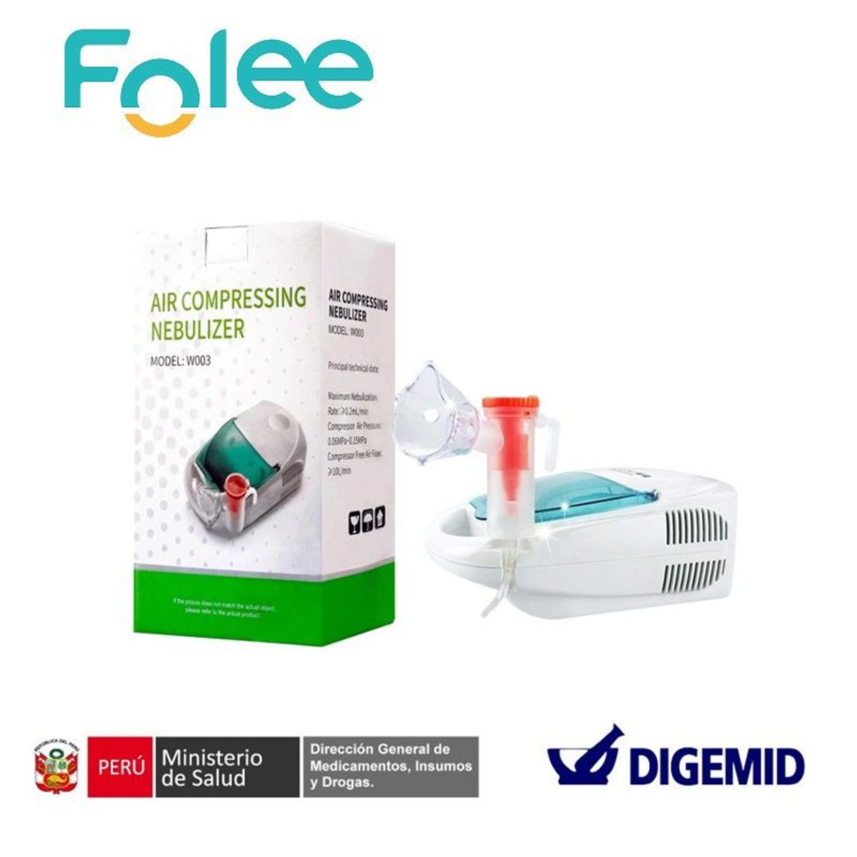 FOLEE - NEBULIZADOR PORTATIL FOLEE W003 - BLANCOAZUL