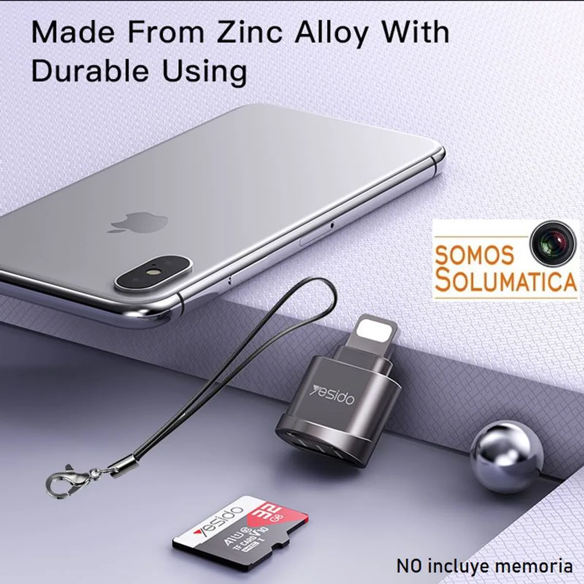 YESIDO - Lector De Memorias Microsd - Lightning Otg - Para equipos Apple
