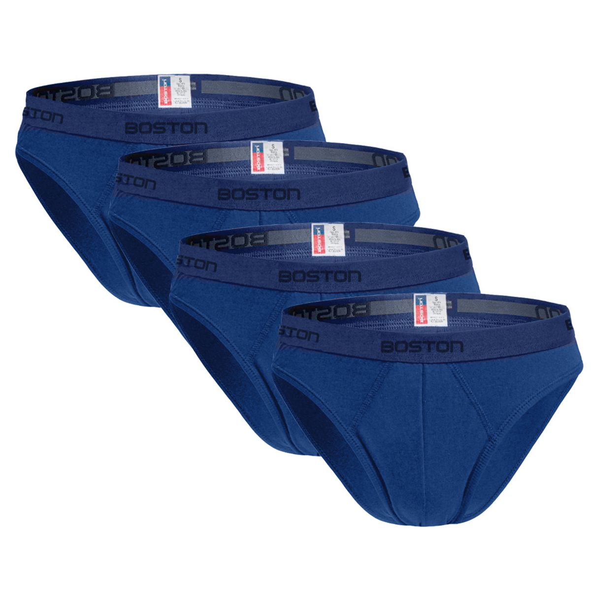 BOSTON - Pack x4 Trusas Boston Hombre Bikini Azulino
