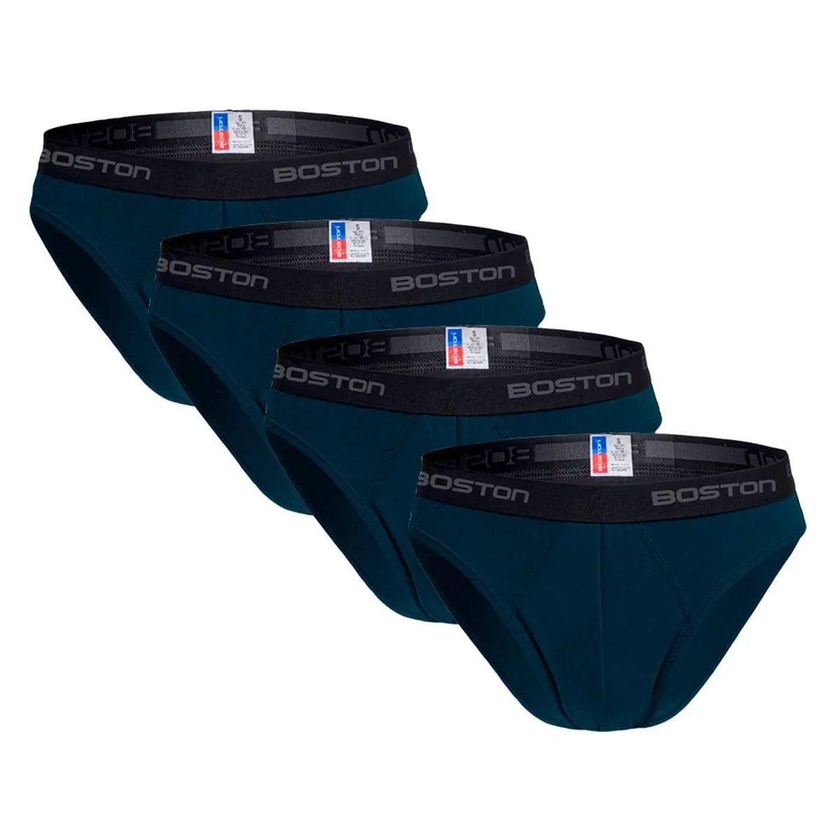 BOSTON - Pack x4 Trusas Boston Hombre Bikini  Azul Acero