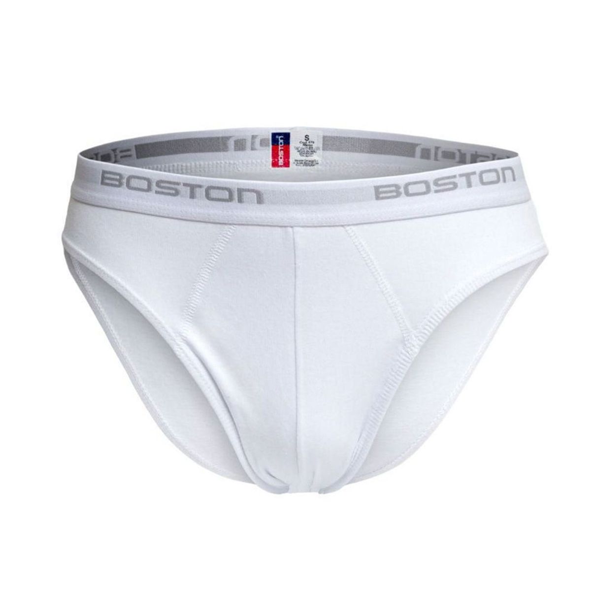 BOSTON - Trusas Boston Hombre Pack X4 Bikini Blanco Algodón