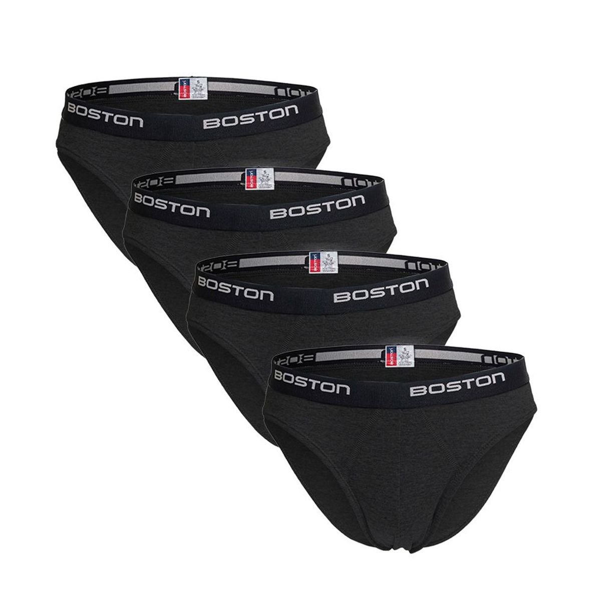 BOSTON - Pack x4 Trusas Boston Hombre Bikini Plomo Oscuro