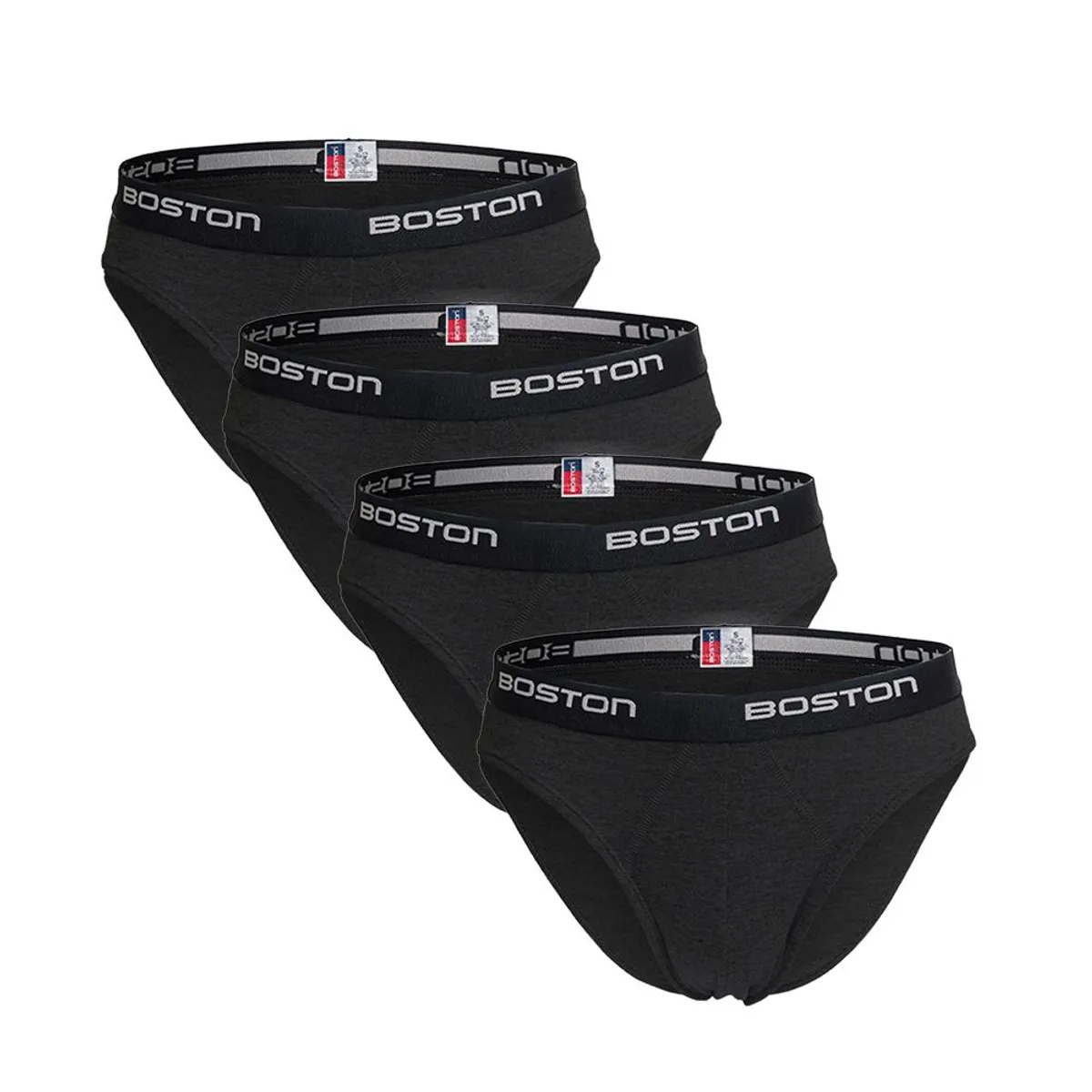 BOSTON - Pack x4 Trusas Boston Hombre Bikini Plomo Oscuro