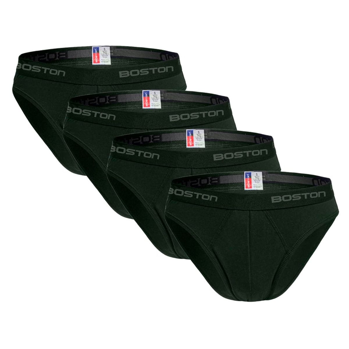BOSTON - Pack x4 Trusas Boston Hombre Bikini Verde Petróleo