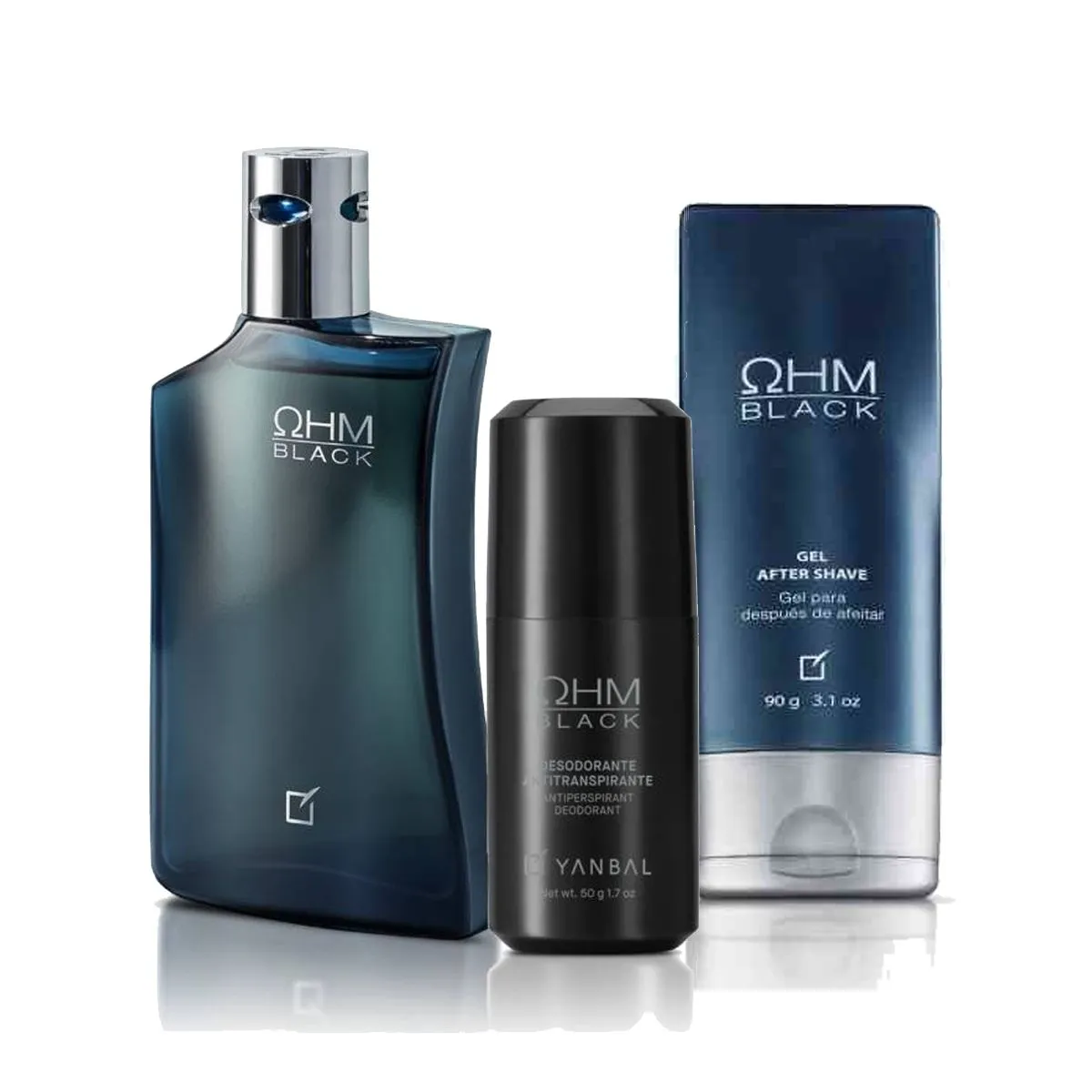 YANBAL - OHM Black Perfume de Hombre con After Shave y Desodorante
