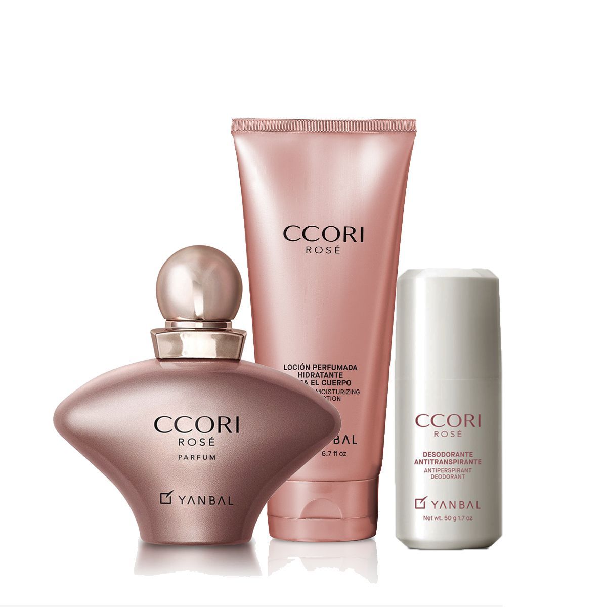 YANBAL - Ccori Rosé Perfume de Mujer con Deo Roll On y Crema Corporal