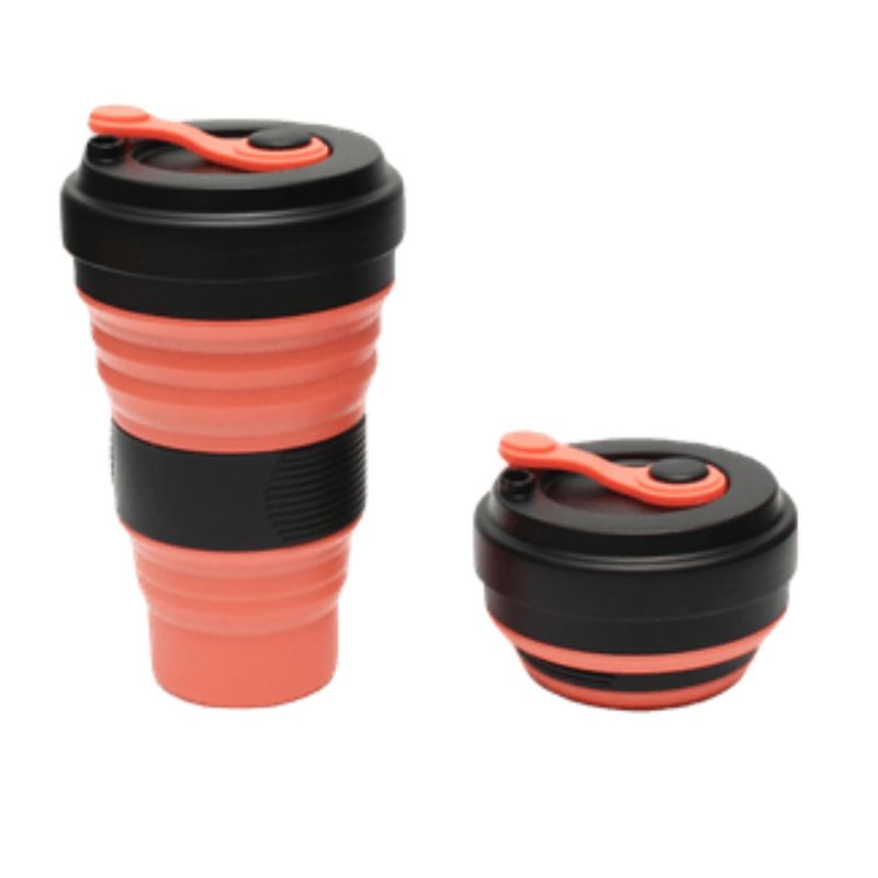 GENERICO - 3 pack Vasos Plegable y Portátil con tapa silicona