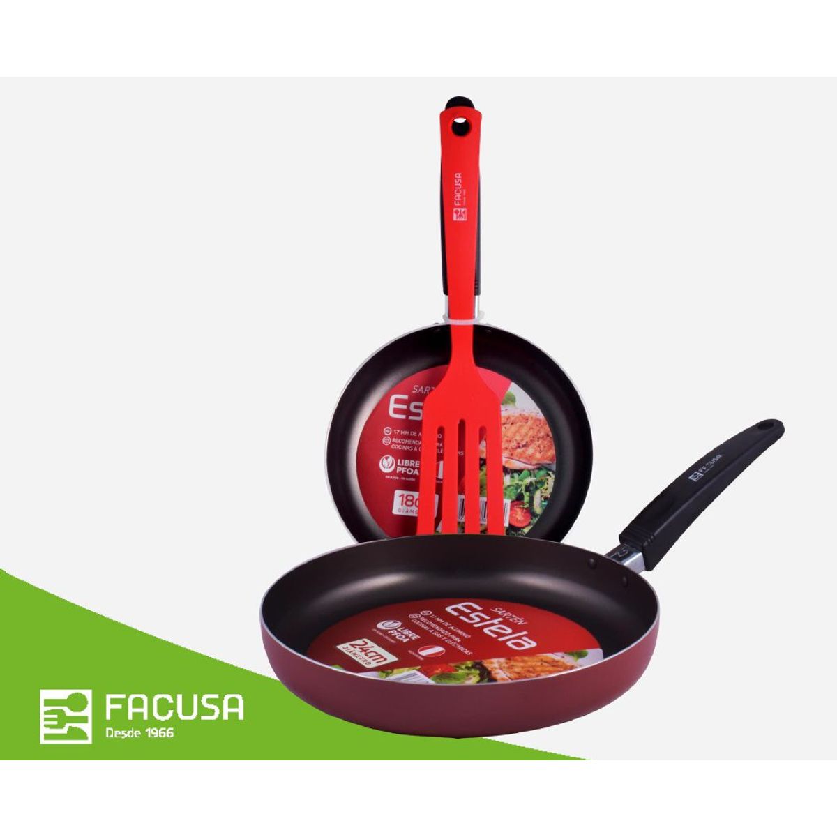 FACUSA - Set de Sartenes Facusa Rojo