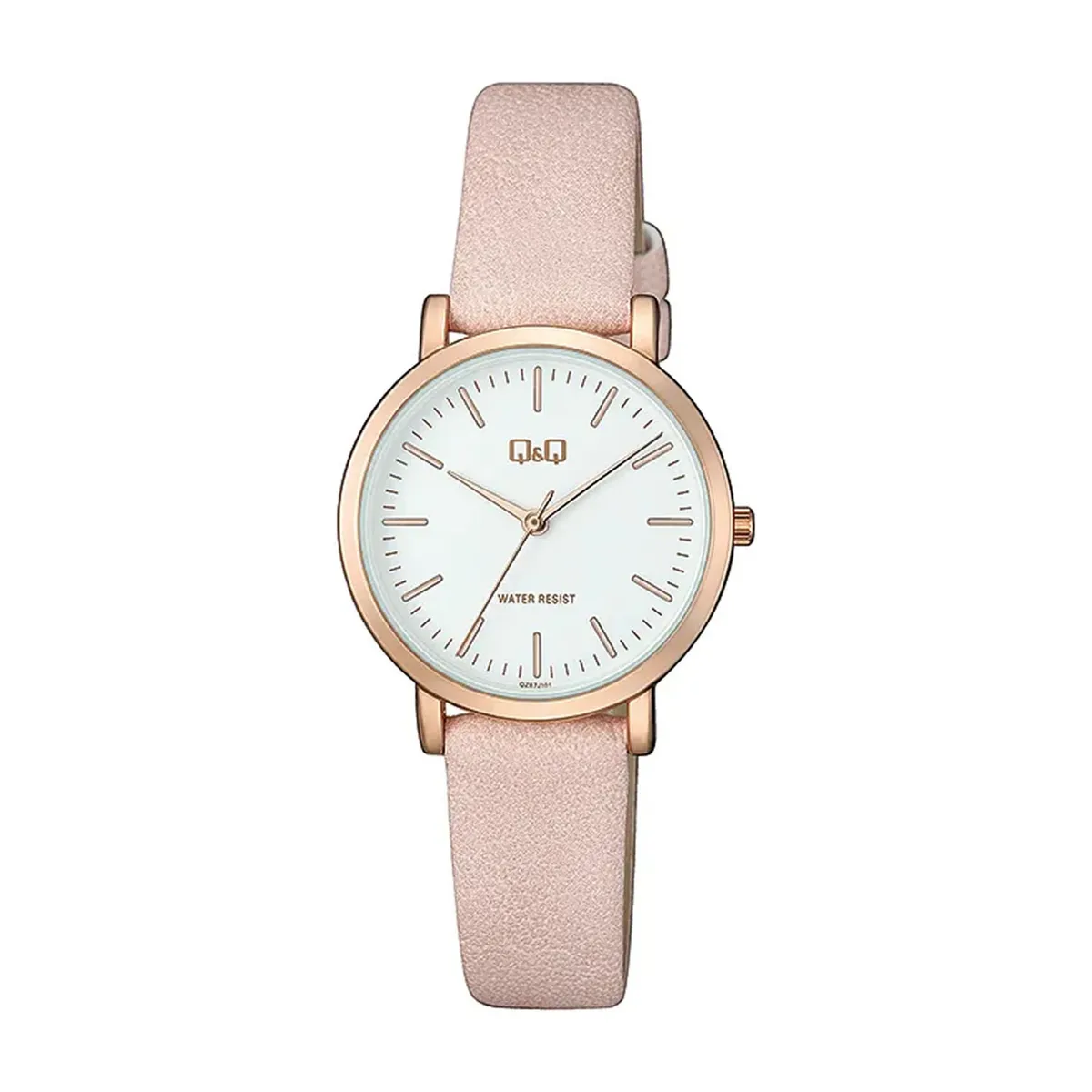 Q&Q - Reloj de Cuero Rosa para Mujer Original QQ