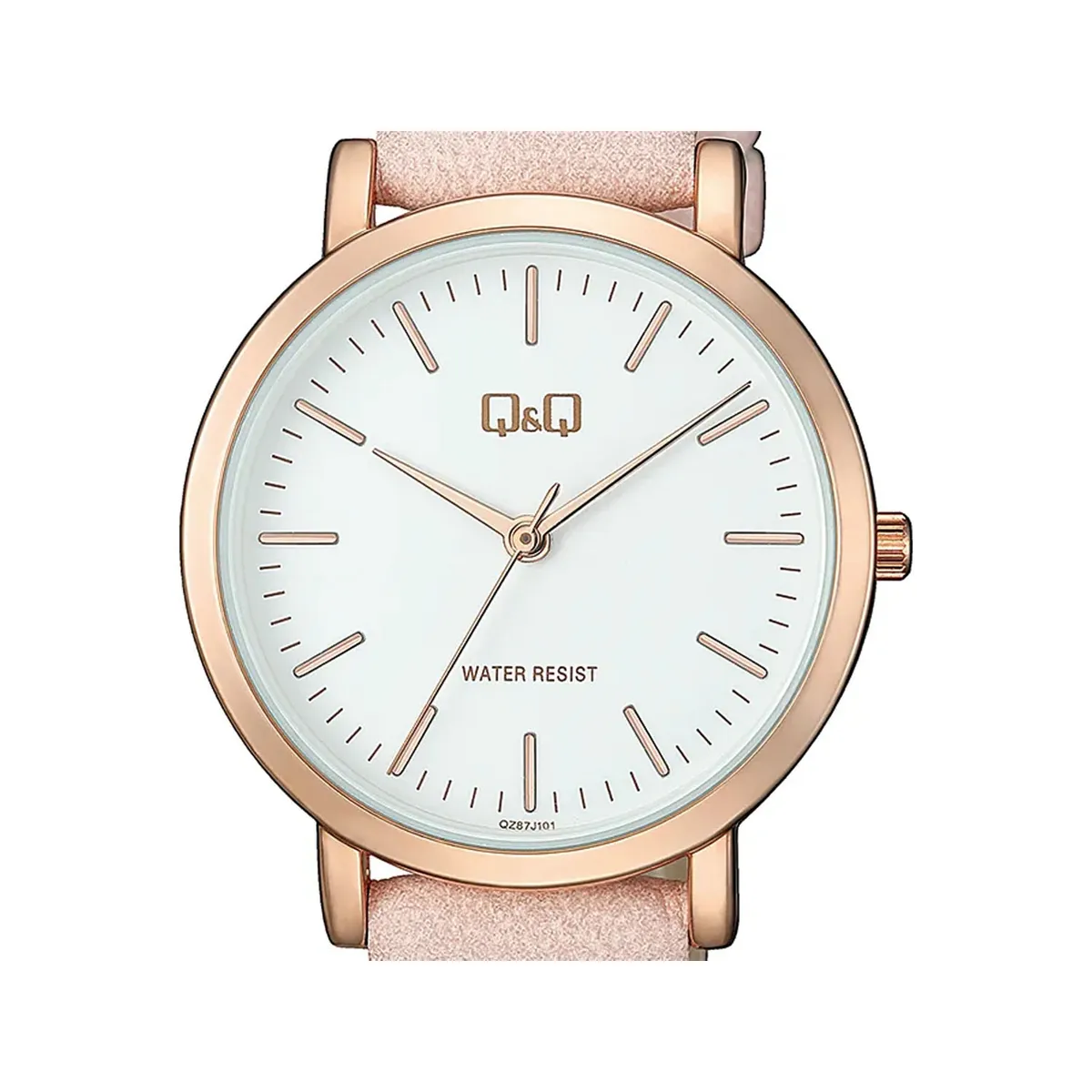 Q&Q - Reloj de Cuero Rosa para Mujer Original QQ