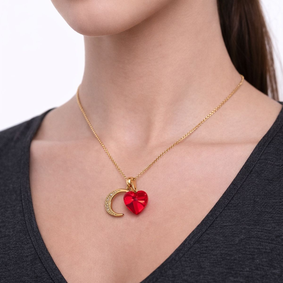 SIFRAH SHOP - Collar Dorado para Mujer con Inicial C y Cristal Corazón Rosa  Regalo Personalizado con Caja