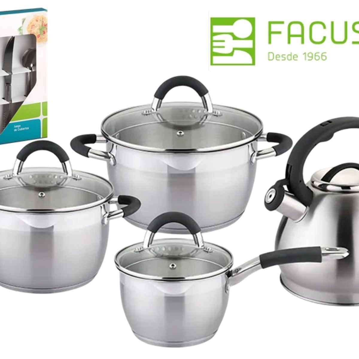 FACUSA - Juego de Ollas Facusa con Cubiertos Gratis