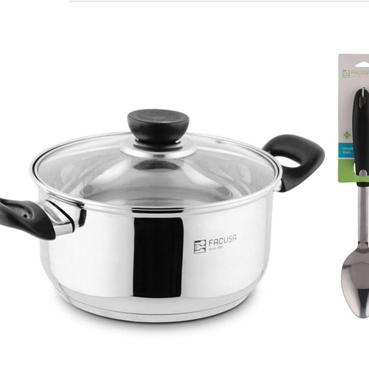 FACUSA - Olla Facusa Acero Inoxidable 18 cm Gratis Cuchara de Acero inox