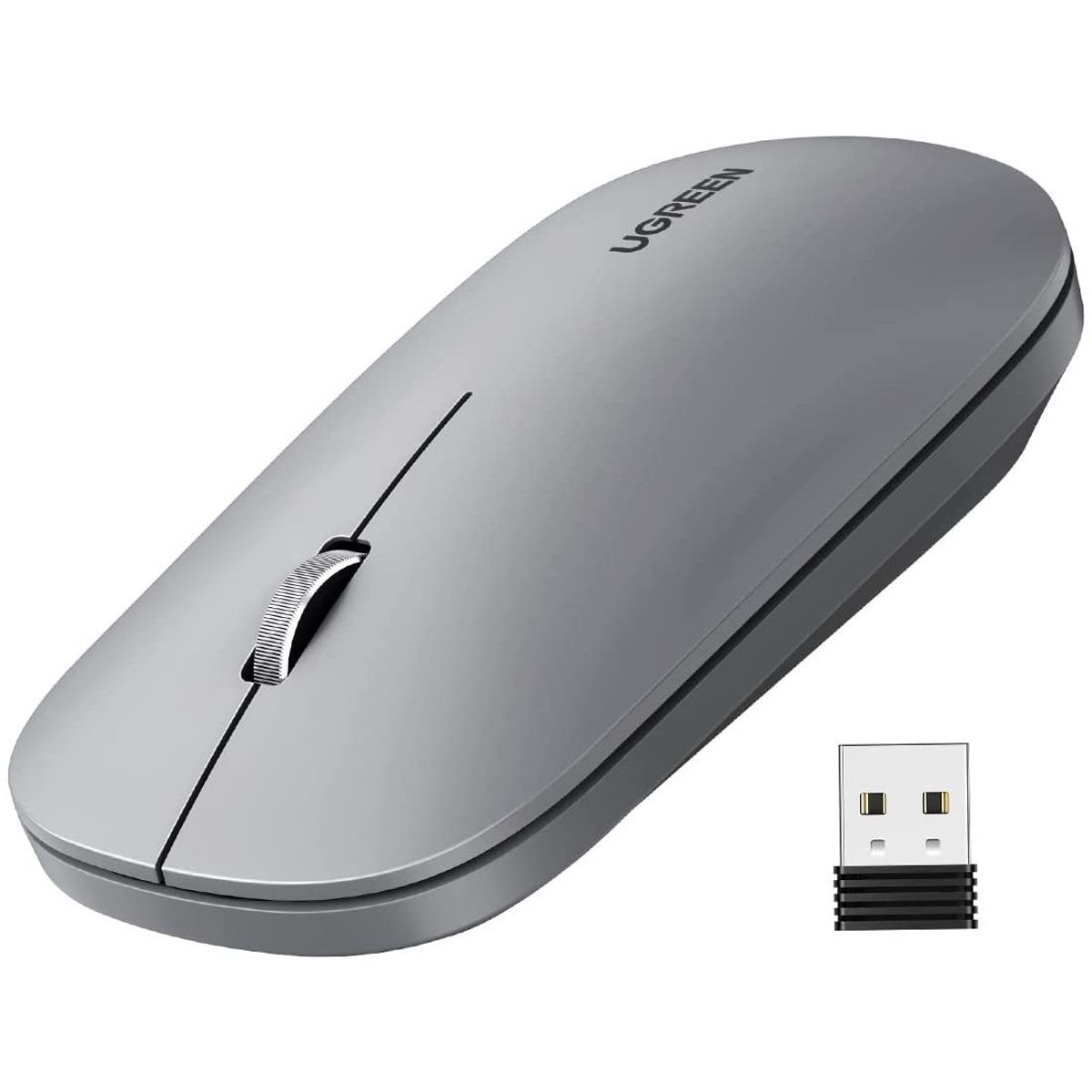 UGREEN - Mouse Ugreen Inalámbrico Silencioso 2.4GHz 4000 dpi Gris MU001 - 90373