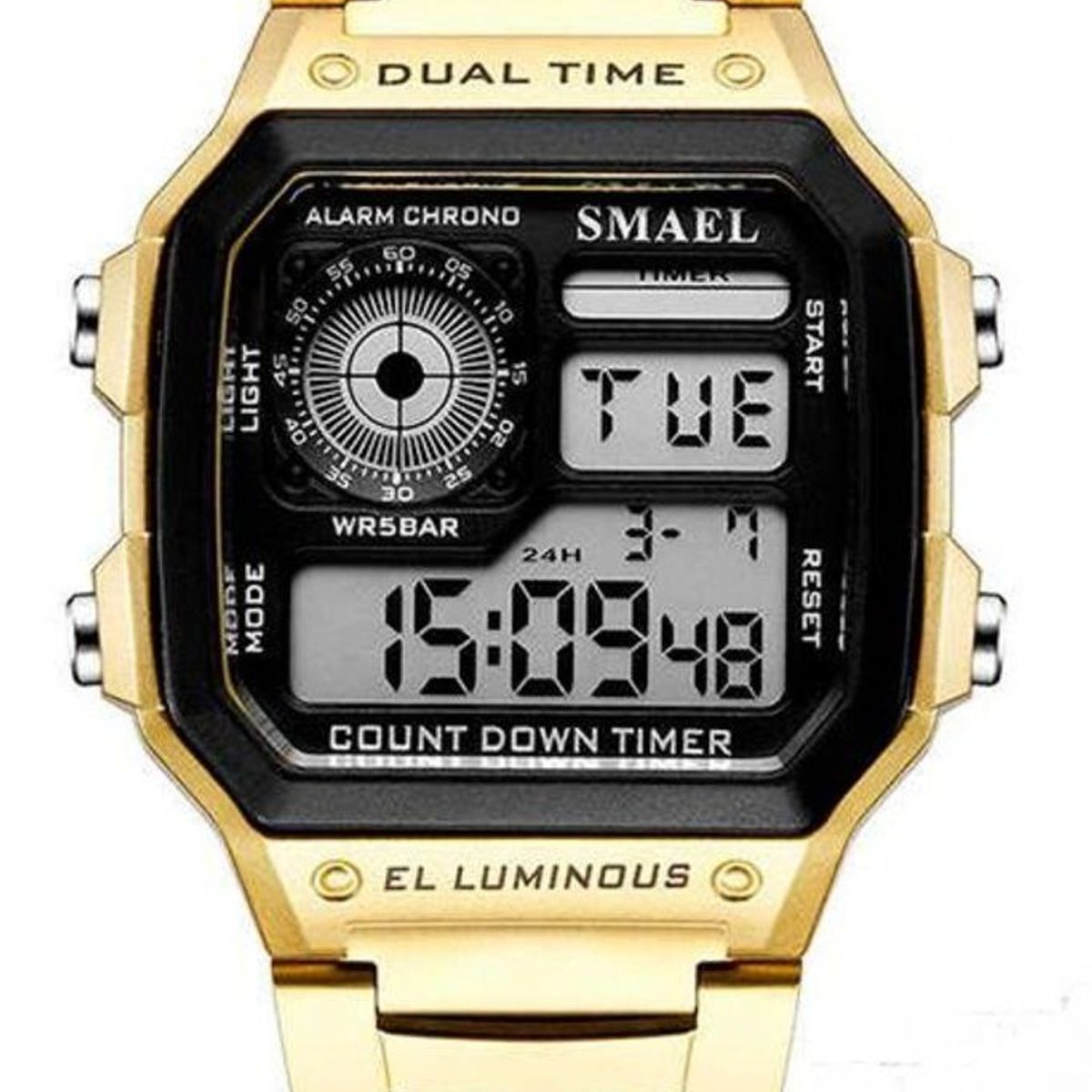 SMAEL - Reloj de  hombres impermeables aleación de acero inoxidable