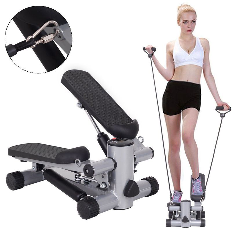GENERICO - Escaladora Mini Stepper + 2 Bandas Resistencia