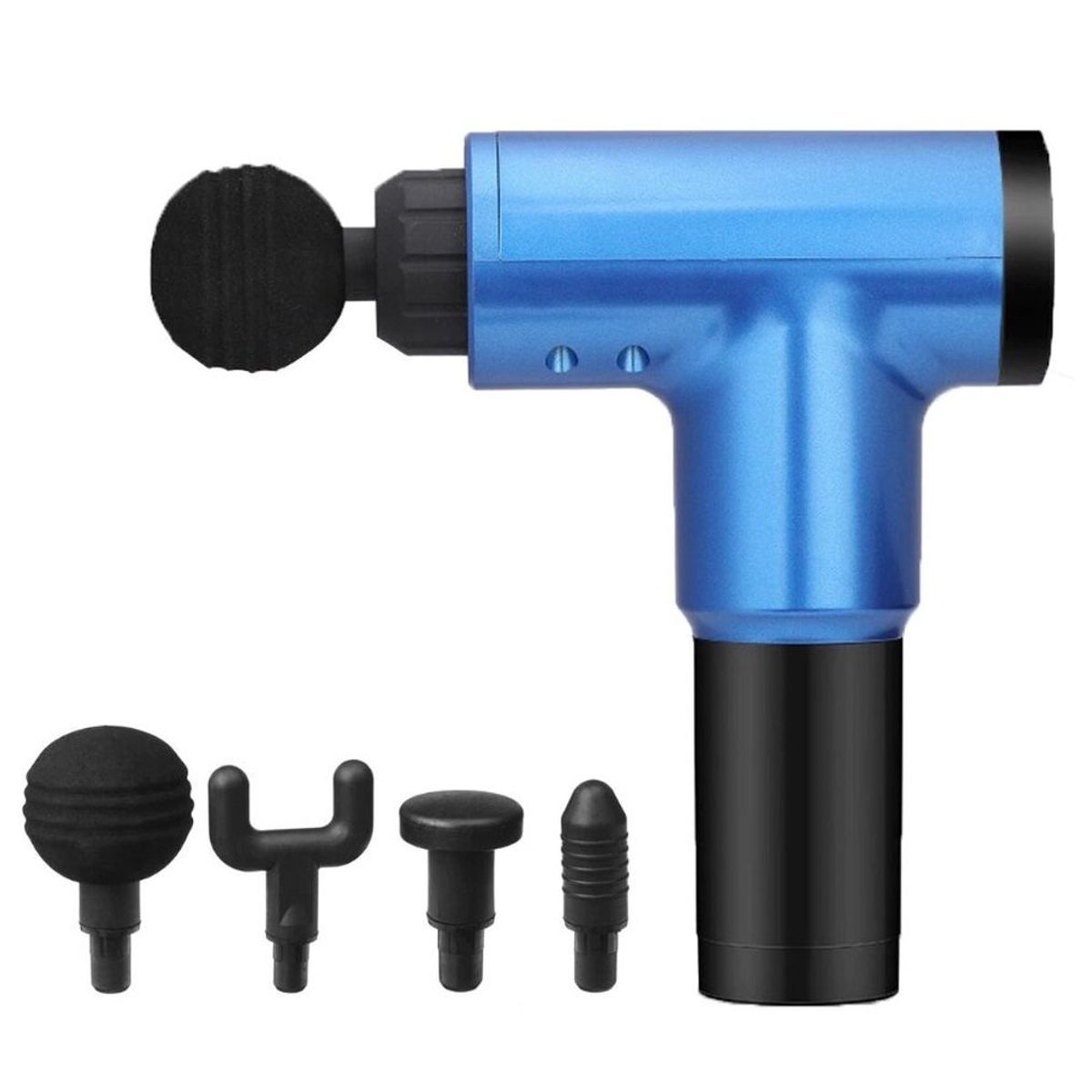 GENERICO - Masajeador Muscular Percusión Azul C/ 4 Accesorios