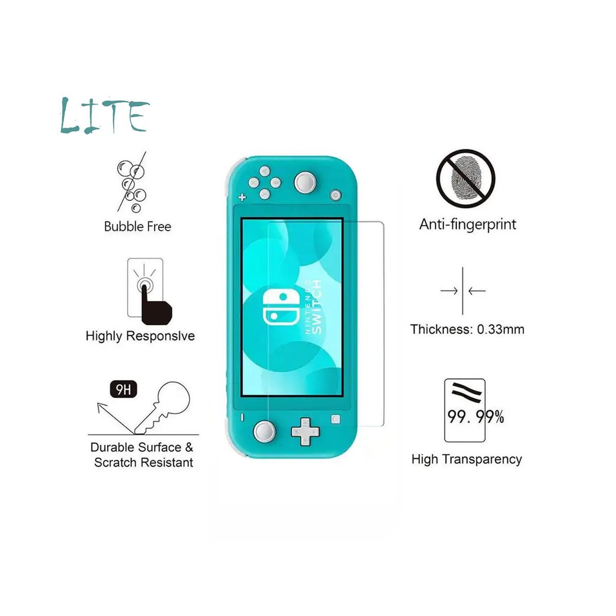 GENERICO - Protector Pantalla Mica Vidrio Nintendo Switch Lite